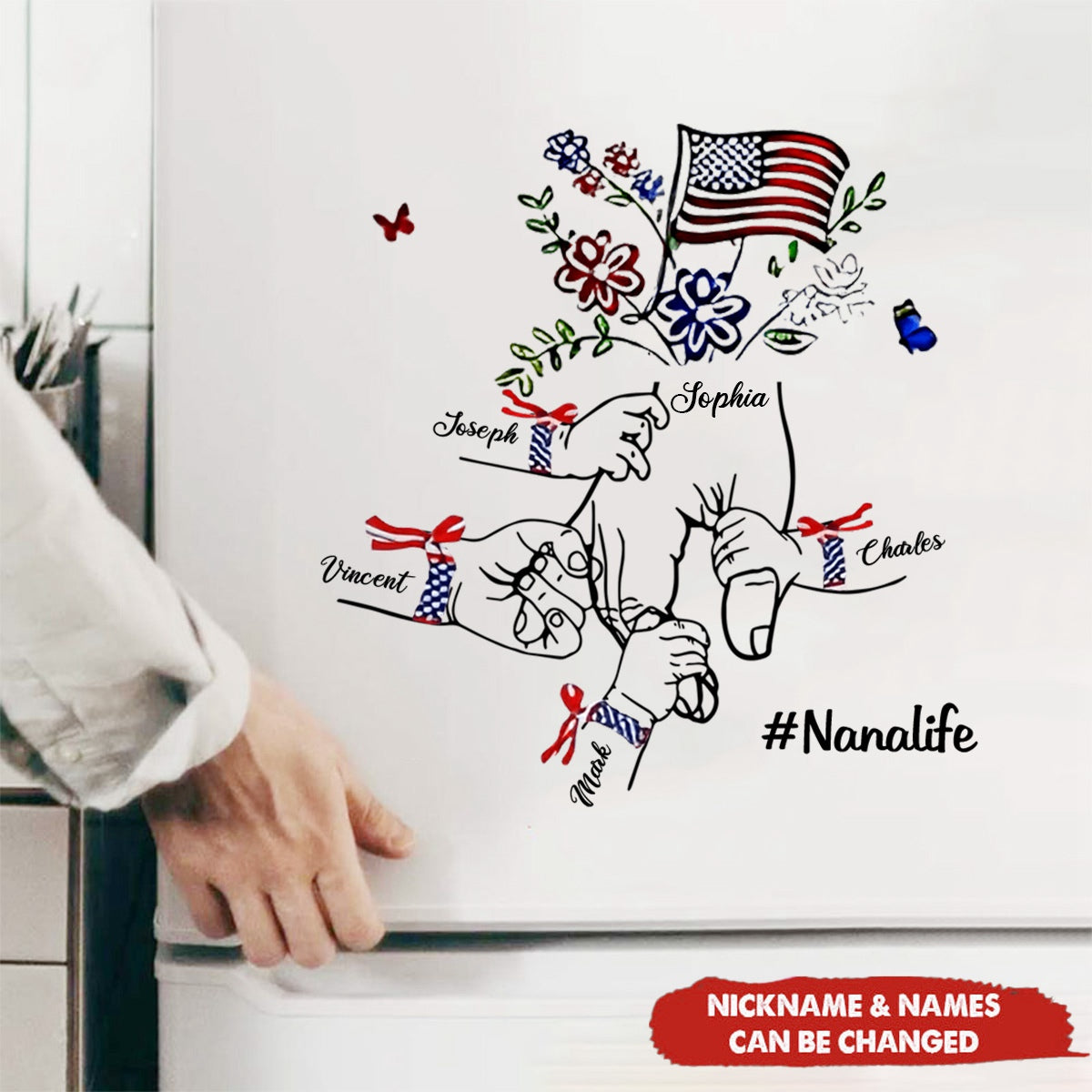 Personalized 4th Of July Independence Day Grandma Mommy Sticker