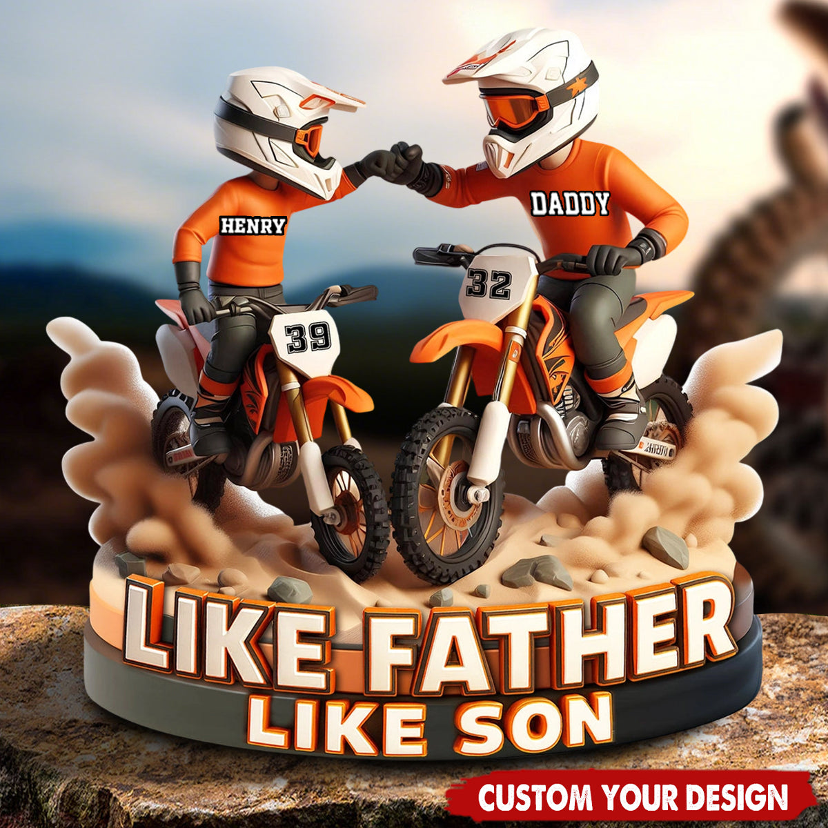 Dirt Bike Dad And Son - Personalized Plaque Gifts For Dad