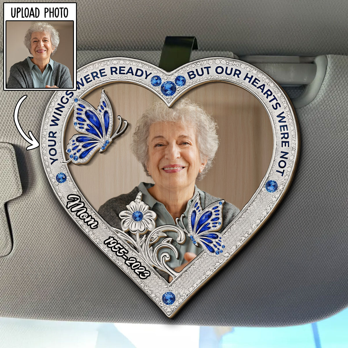 Your Wings Custom Photo - Personalized Custom Car Visor Clip