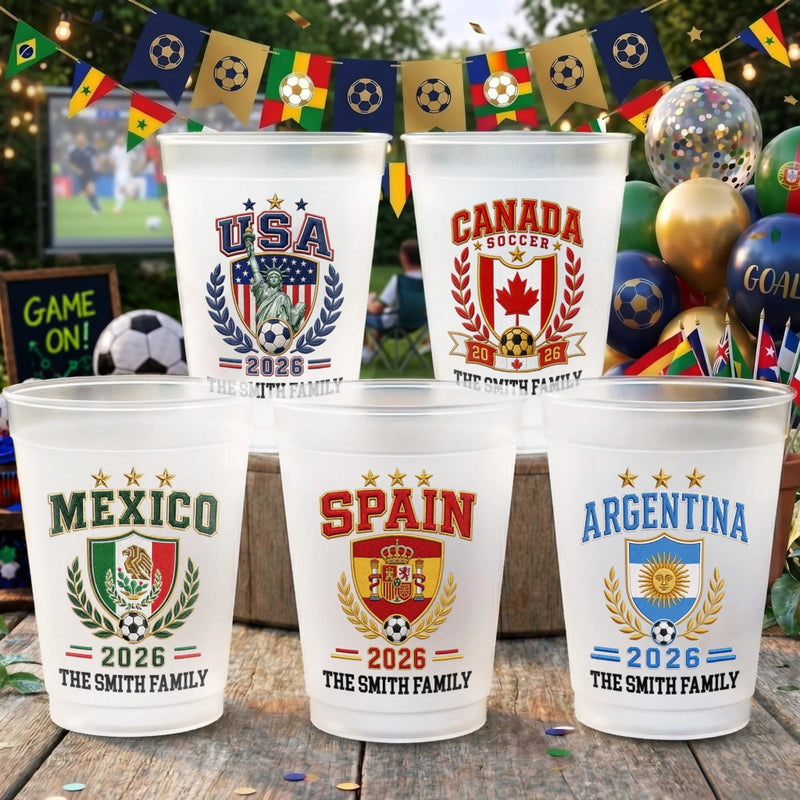 The Ultimate Game Day Toast - Custom International Soccer Tournament Party Cups