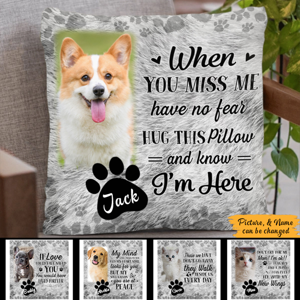 Upload Dog/ Cat Photo-Don't Cry For Me Mom!-Personalized Memorial Pillowcase