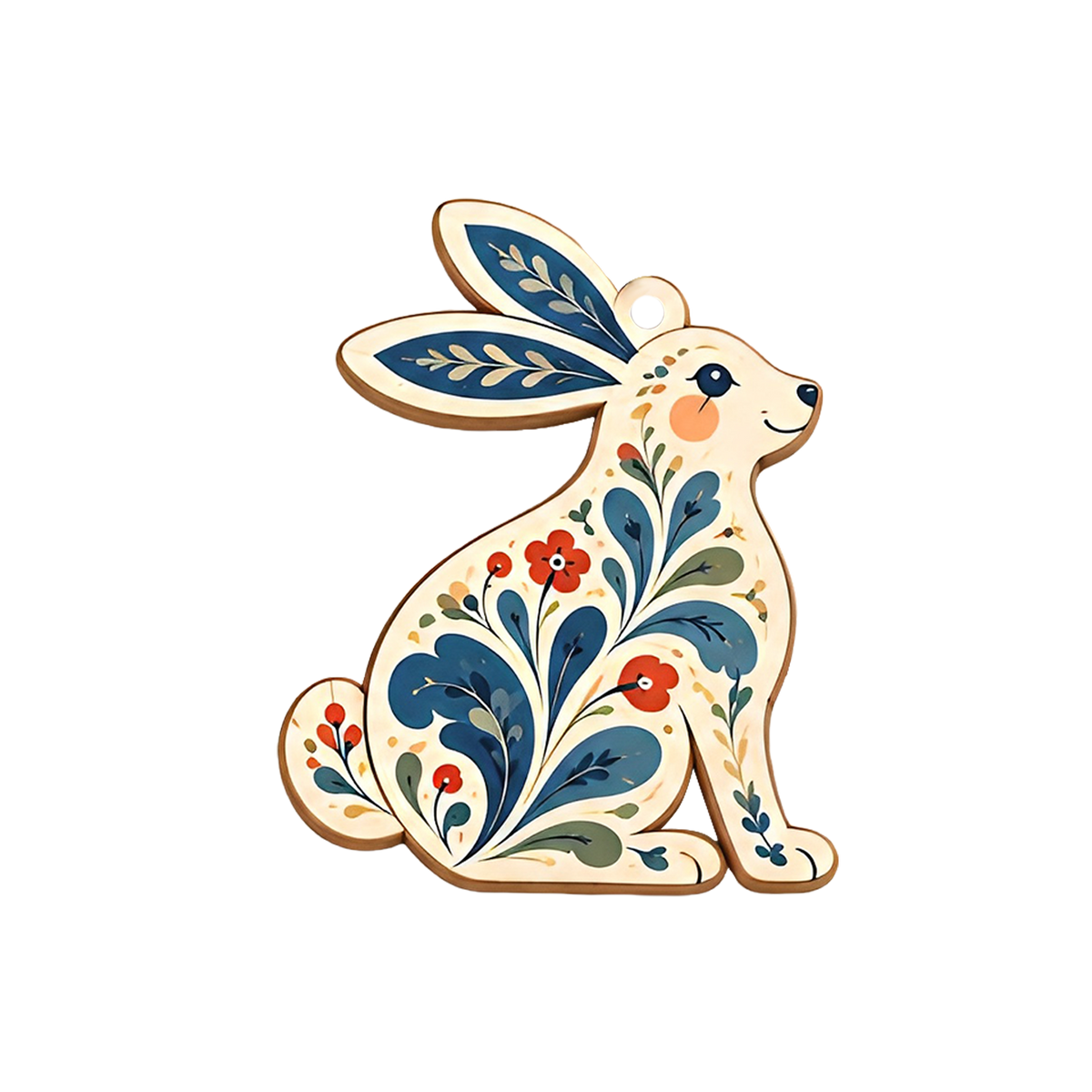 Personalized Christmas Wooden Christmas Ornament Set: Scandinavian Folk Art Woodland Animals