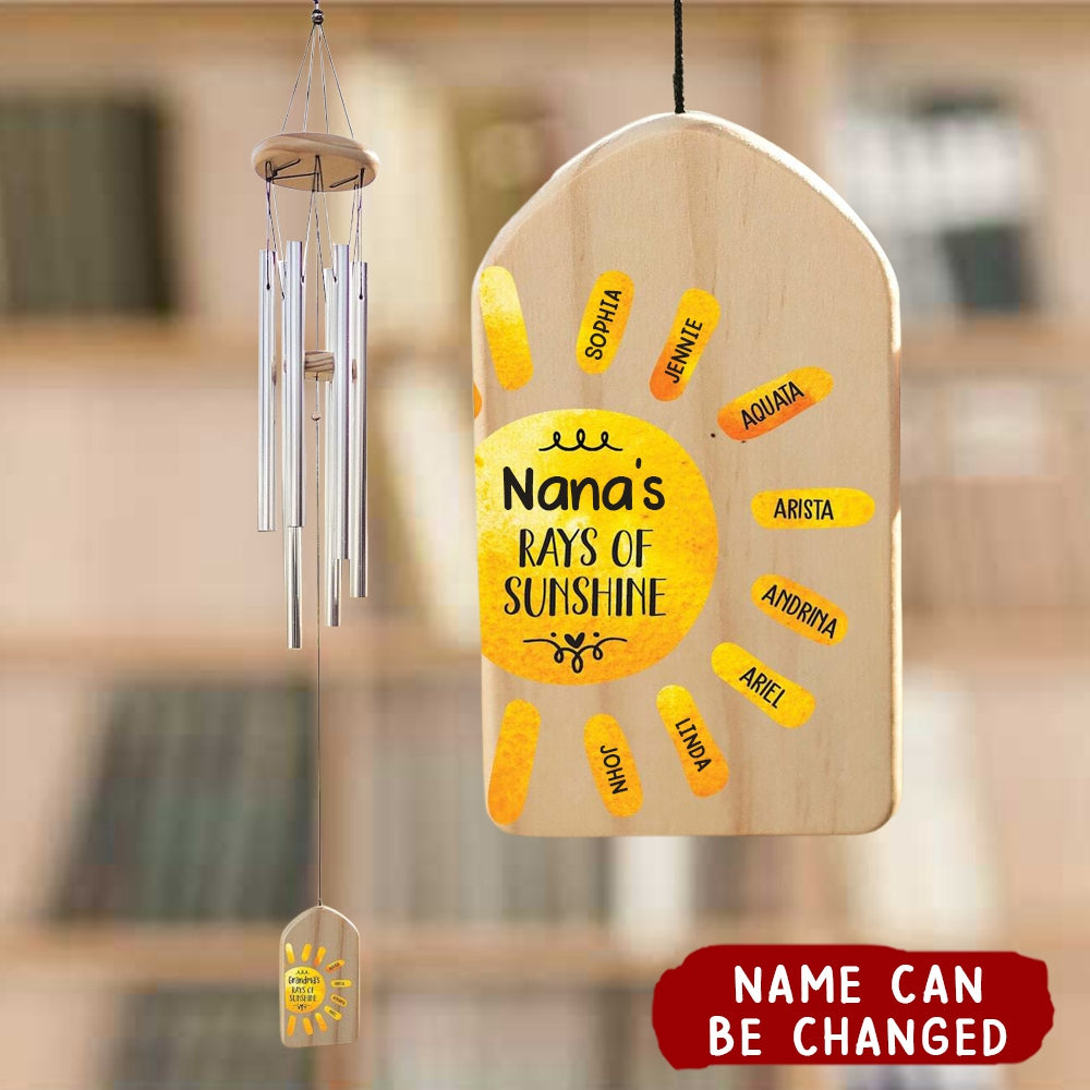 Rays of Sunshine With Kids Personalized Wind Chime