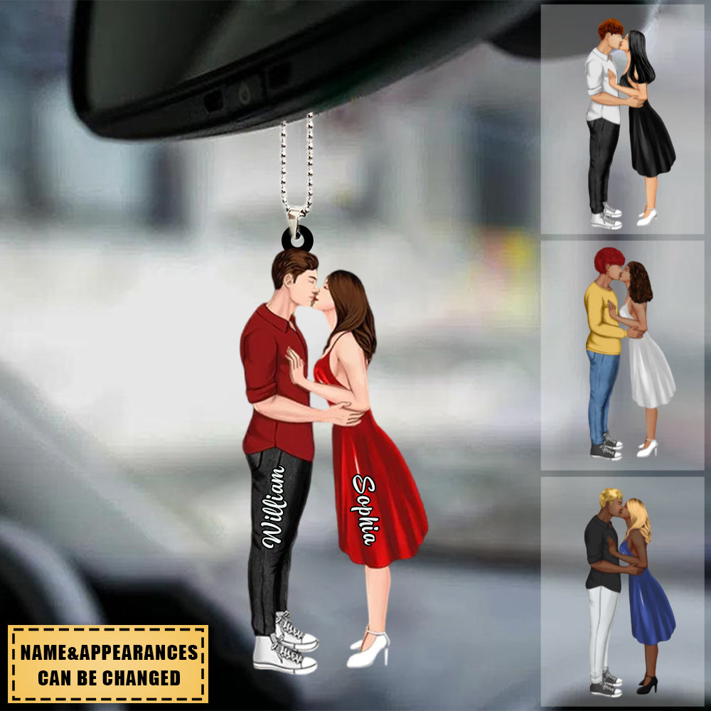 Personalized From Our First Kiss Till Our Last Breath Couple Kiss Acrylic Ornament