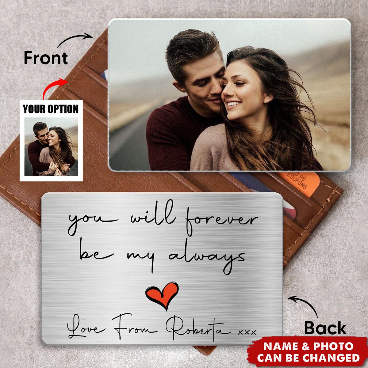 Personalized You Will Forever Be My Always Wallet Card
