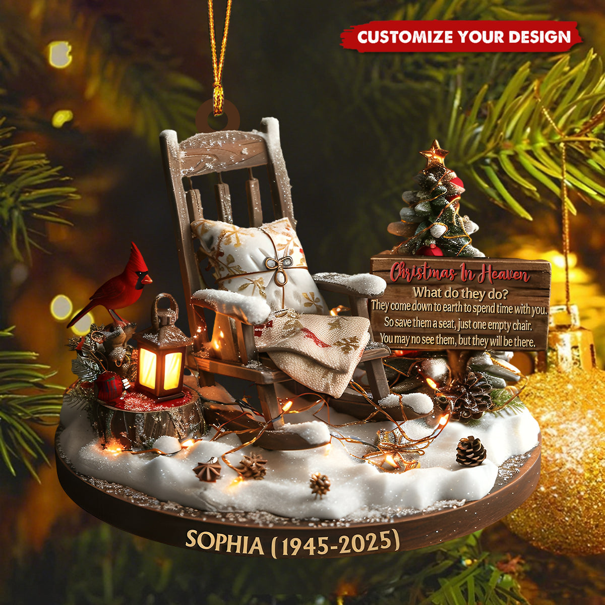 Christmas In Heaven - Personalized Memorial Custom Ornament