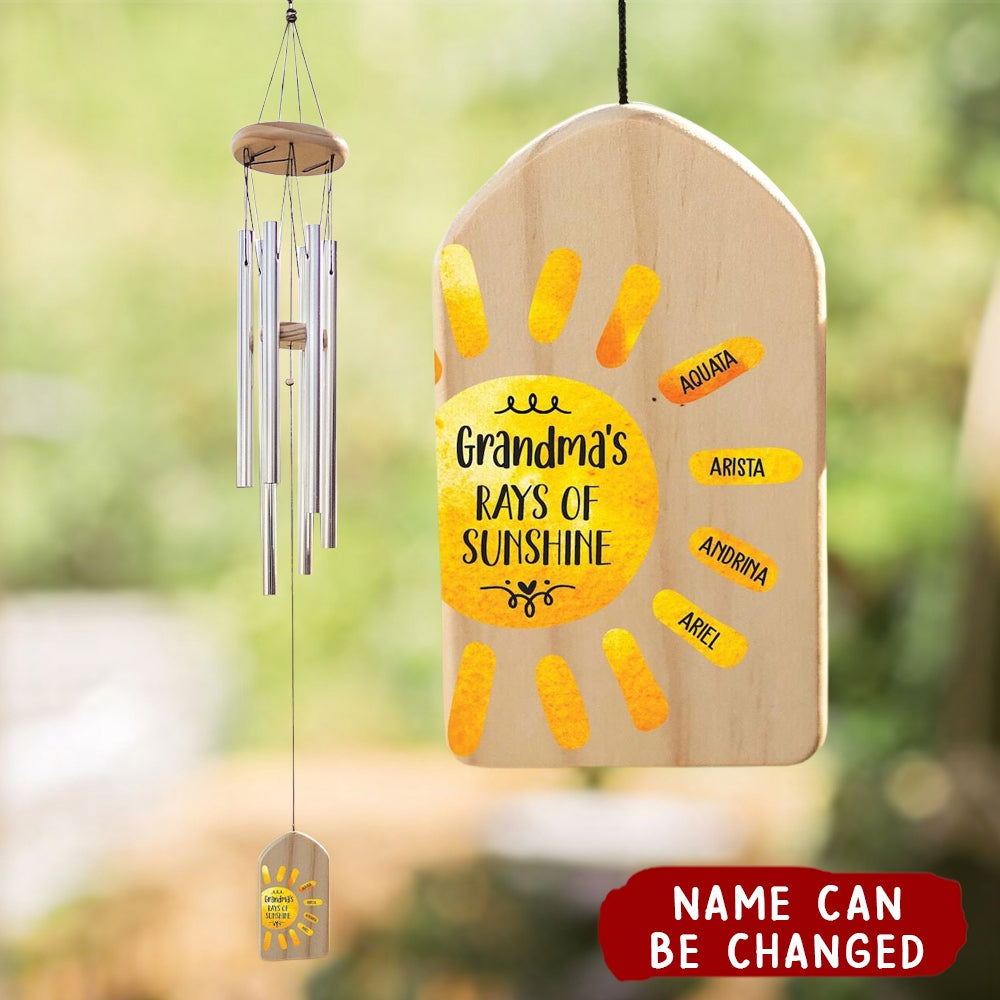 Rays of Sunshine With Kids Personalized Wind Chime