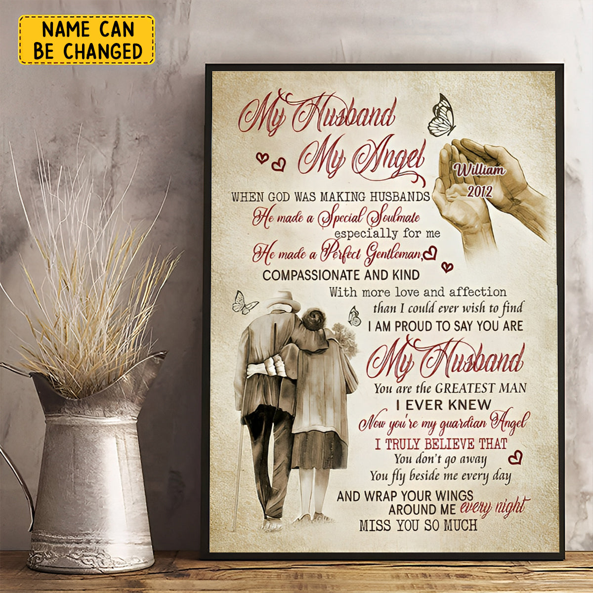 My Husband My Angel When God Was Making Personalized Poster