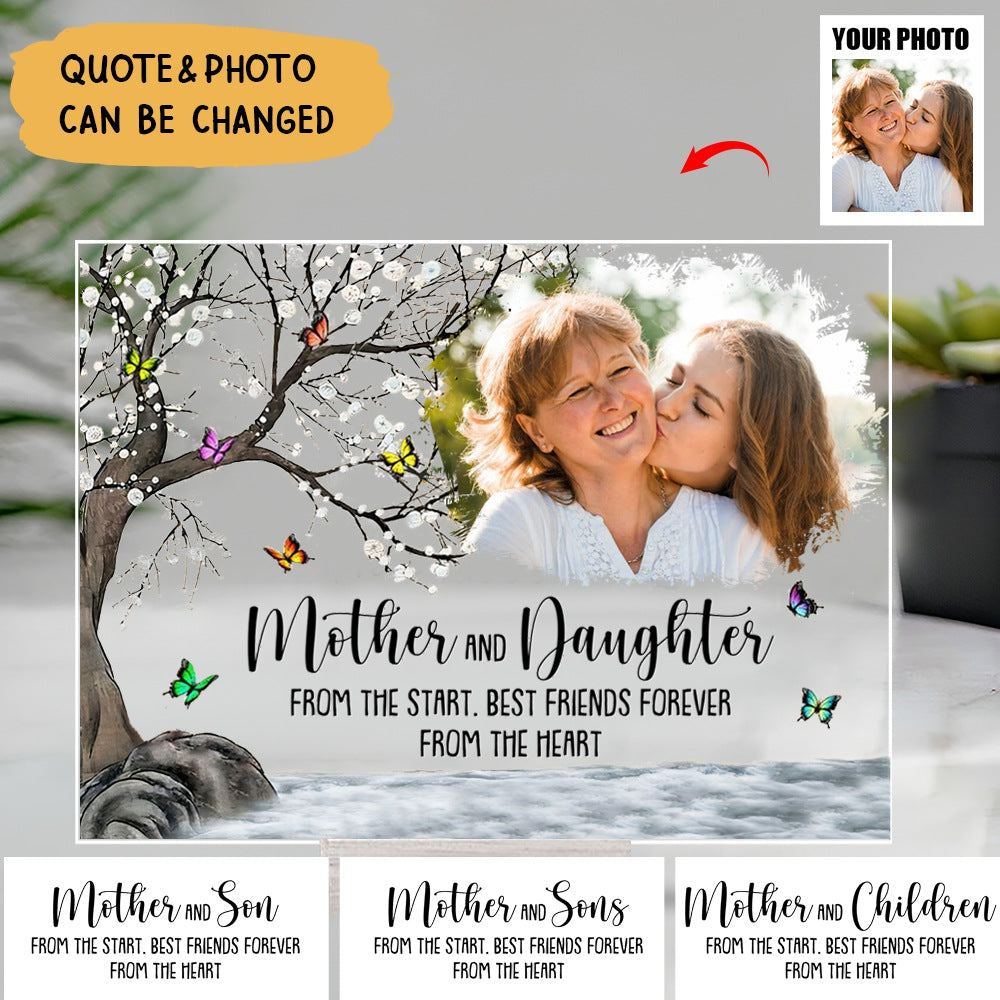 Mother And Daughters Best Friends Forever - Personalized Acrylic Photo Plaque