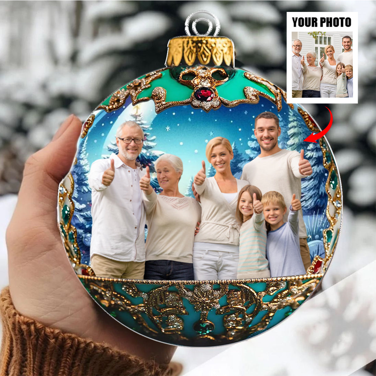 Custom Photo Family Ornament, Makes Christmas Special