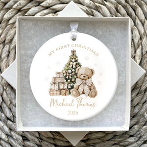 Baby First Christmas Ornament – Personalized Newborn Name Keepsake