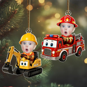 Personalized Kid Name Acrylic Ornament With Photo