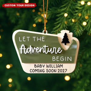 Personalized National Park Pregnancy Announcement Ornament, Baby On The Way