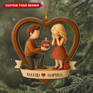 Personalized Couple Marriage Proposal Ornament, Engagement Gift