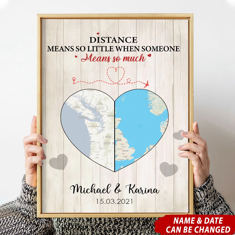 I Love You More Than The Miles Between Us Personalized Gifts Custom Poster-Gift For Couples