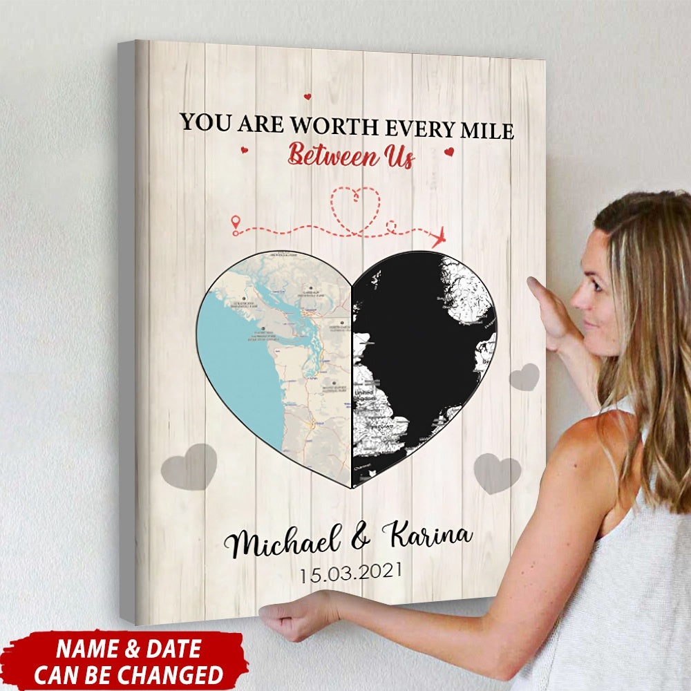 I Love You More Than The Miles Between Us Personalized Gifts Custom Poster-Gift For Couples
