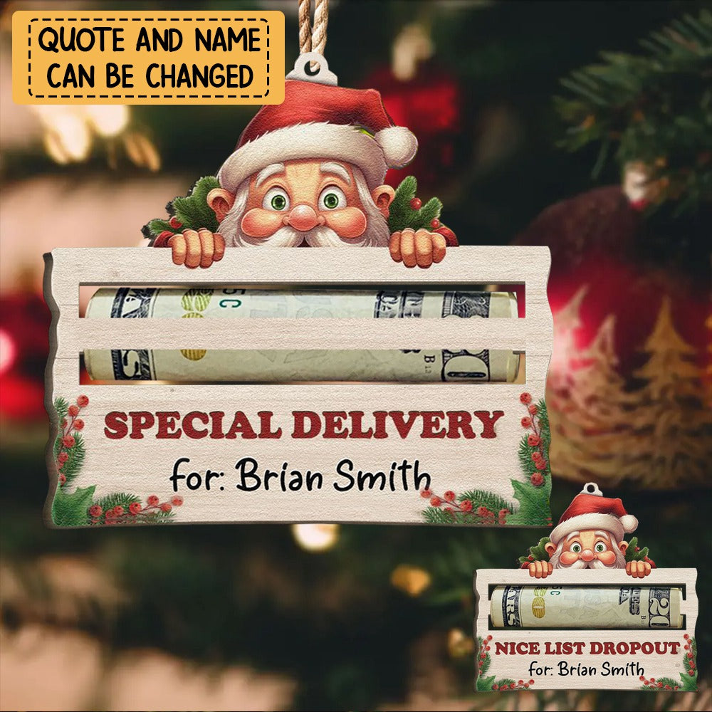 Nice List Dropout - Personalized Money Holder Christmas Ornament