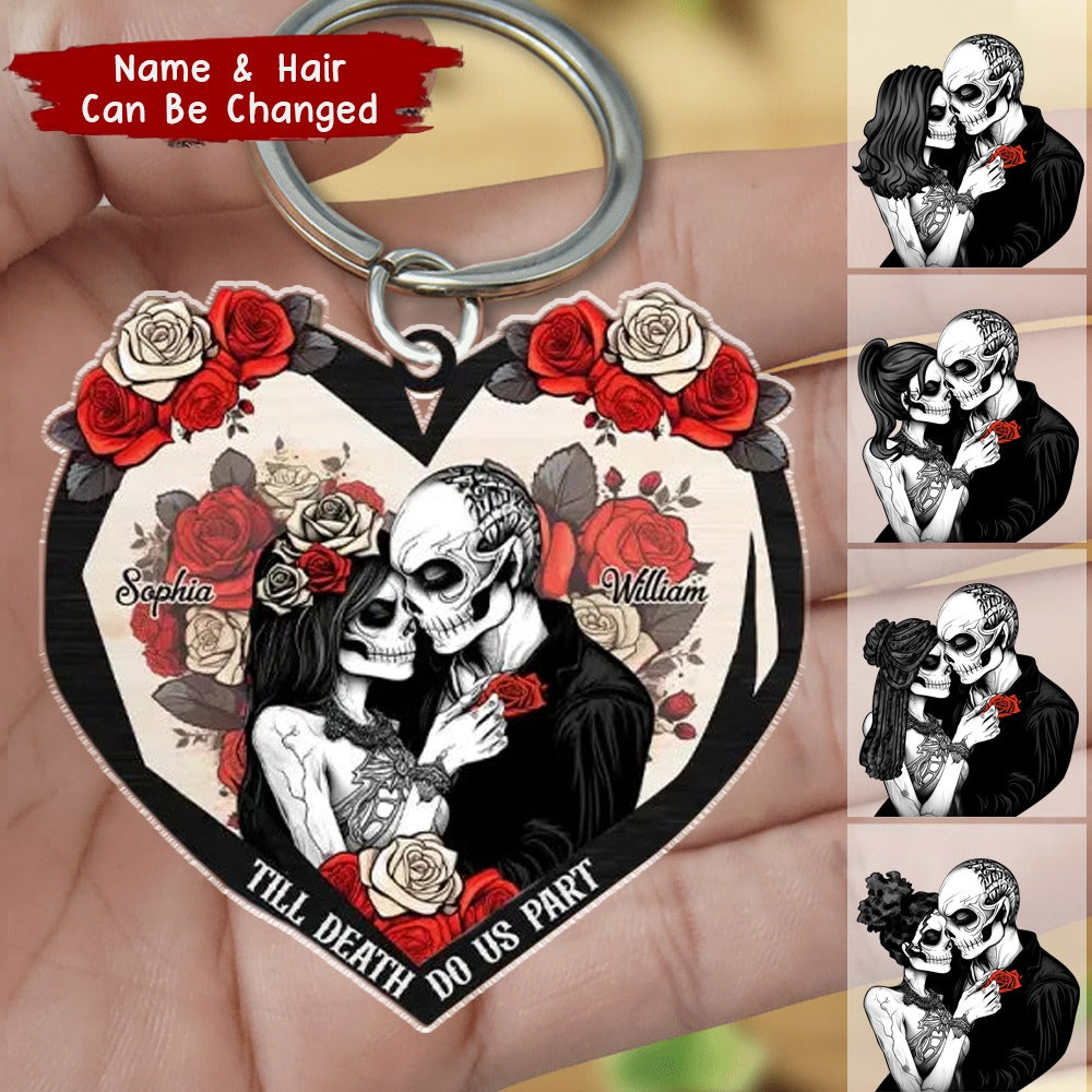 Til Death Do Us Part Couple Skull - Personalized Keychain