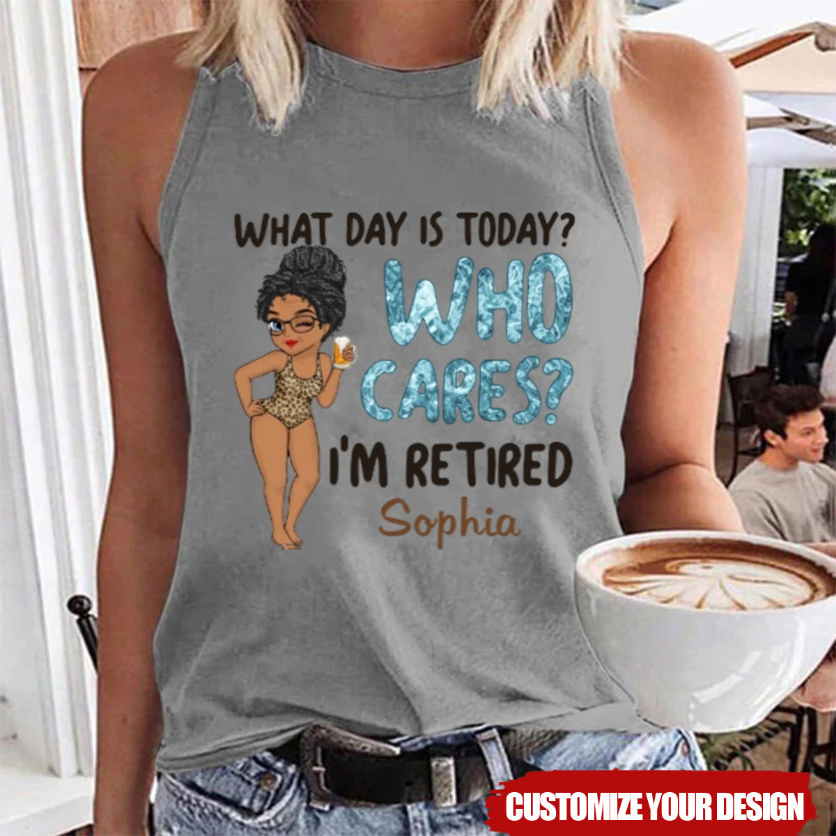 What Day Is Today - Personalized Custom Racer Back Tank Top