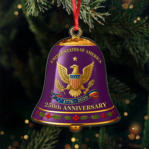 United State Of America 250th Anniversary Bell Acrylic Ornament