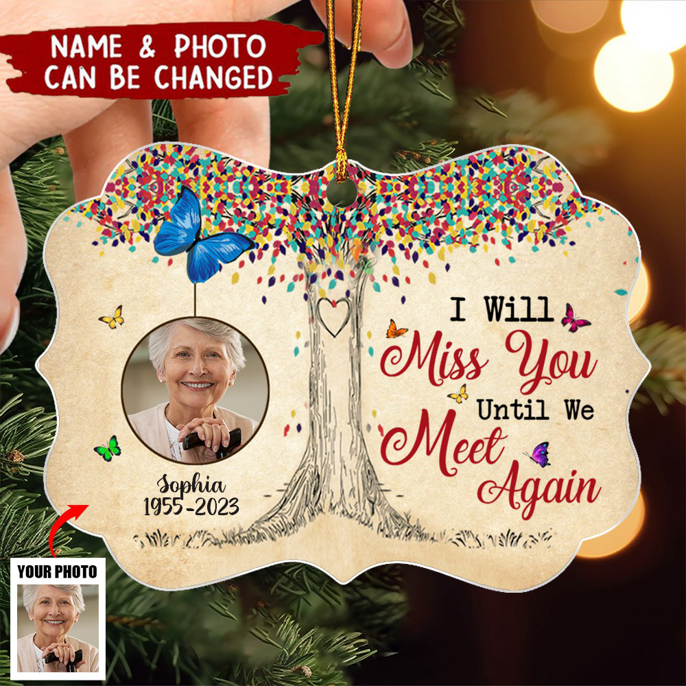 Upload Photo , Colorful Tree Photo Memorial Personalized Ornament