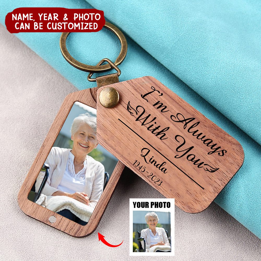 Personalized Upload Photo Engraved Wood Keychain