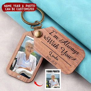 Personalized Upload Photo Engraved Wood Keychain