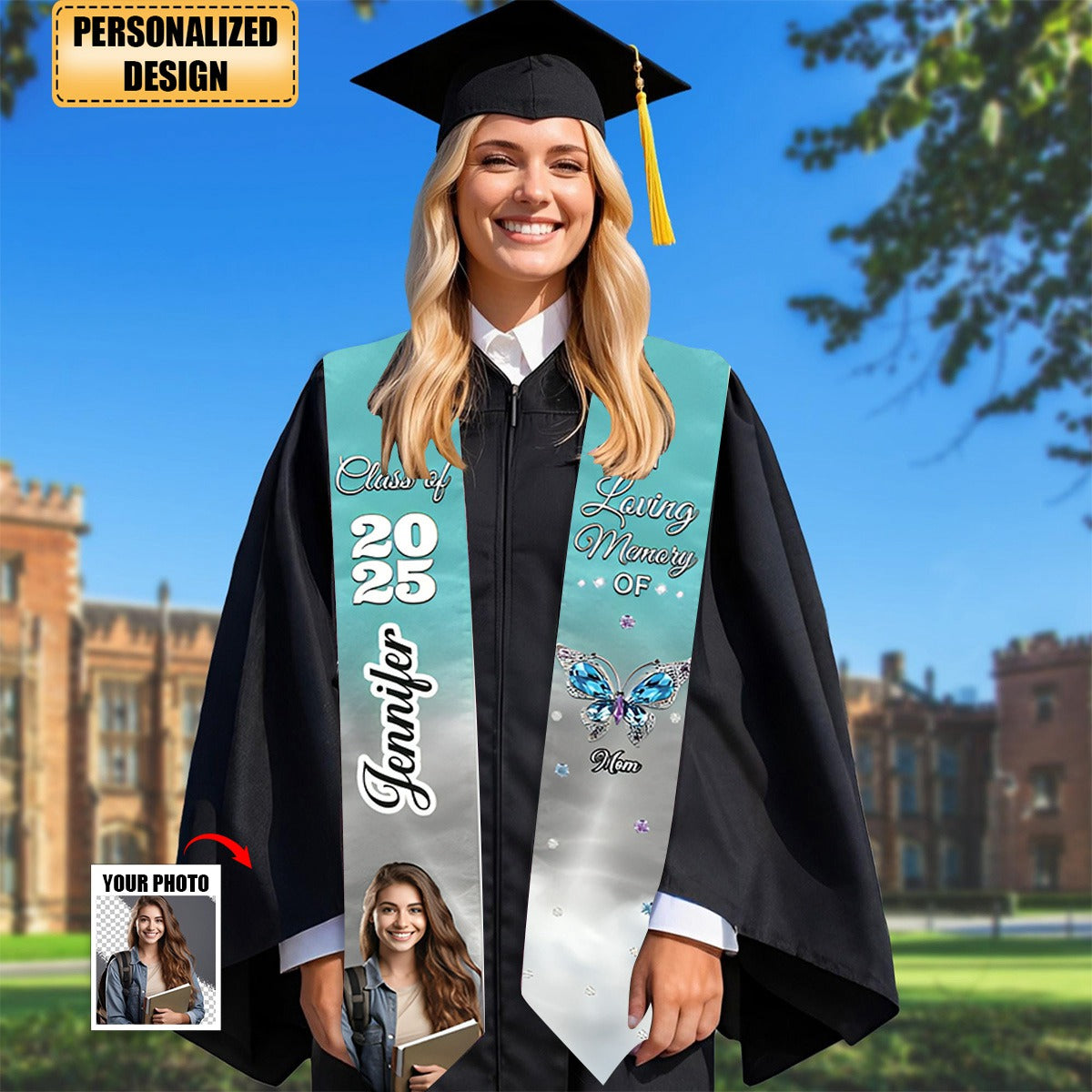 Personalized Graduation Stole With Photo And Names, Gifts For Senior 2025