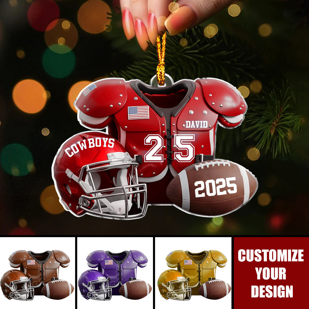 Football Season - Personalized Football Ornament