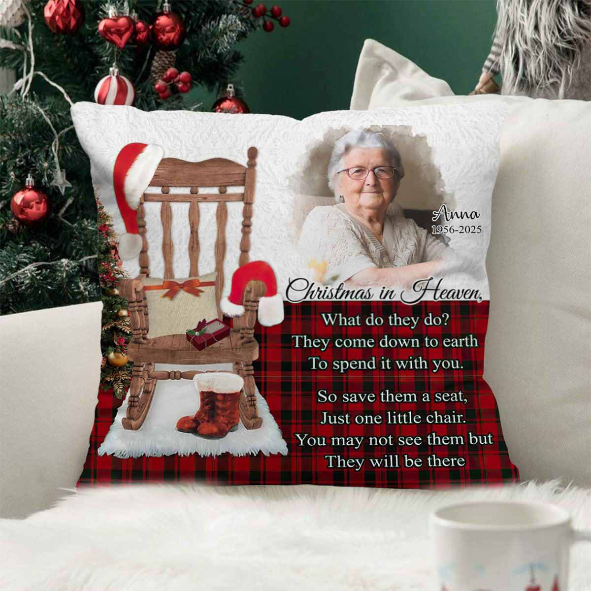 Christmas In Heaven - Personalized Photo Pillowcase