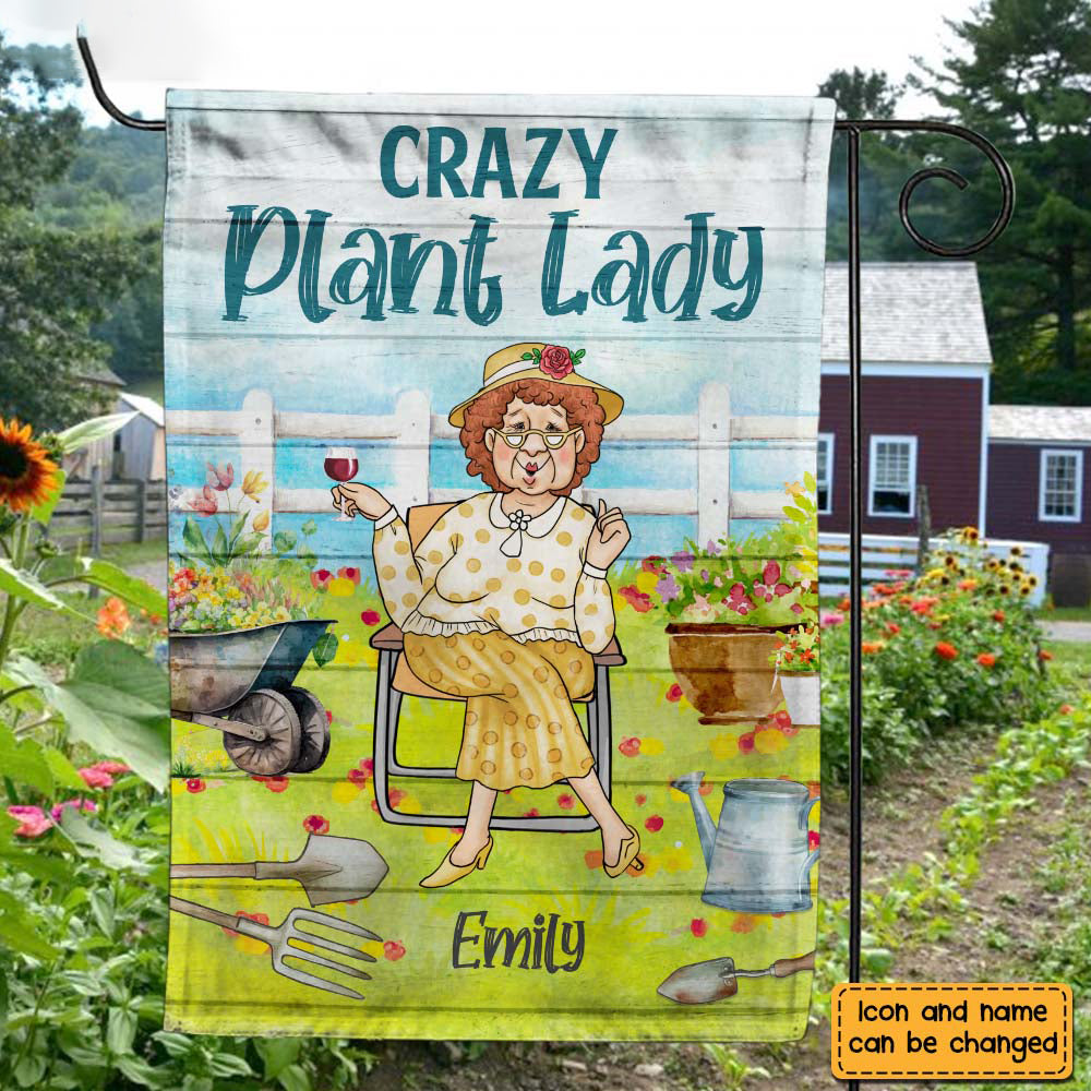 Gift For Grandma Crazy Plant Lady Garden Flag