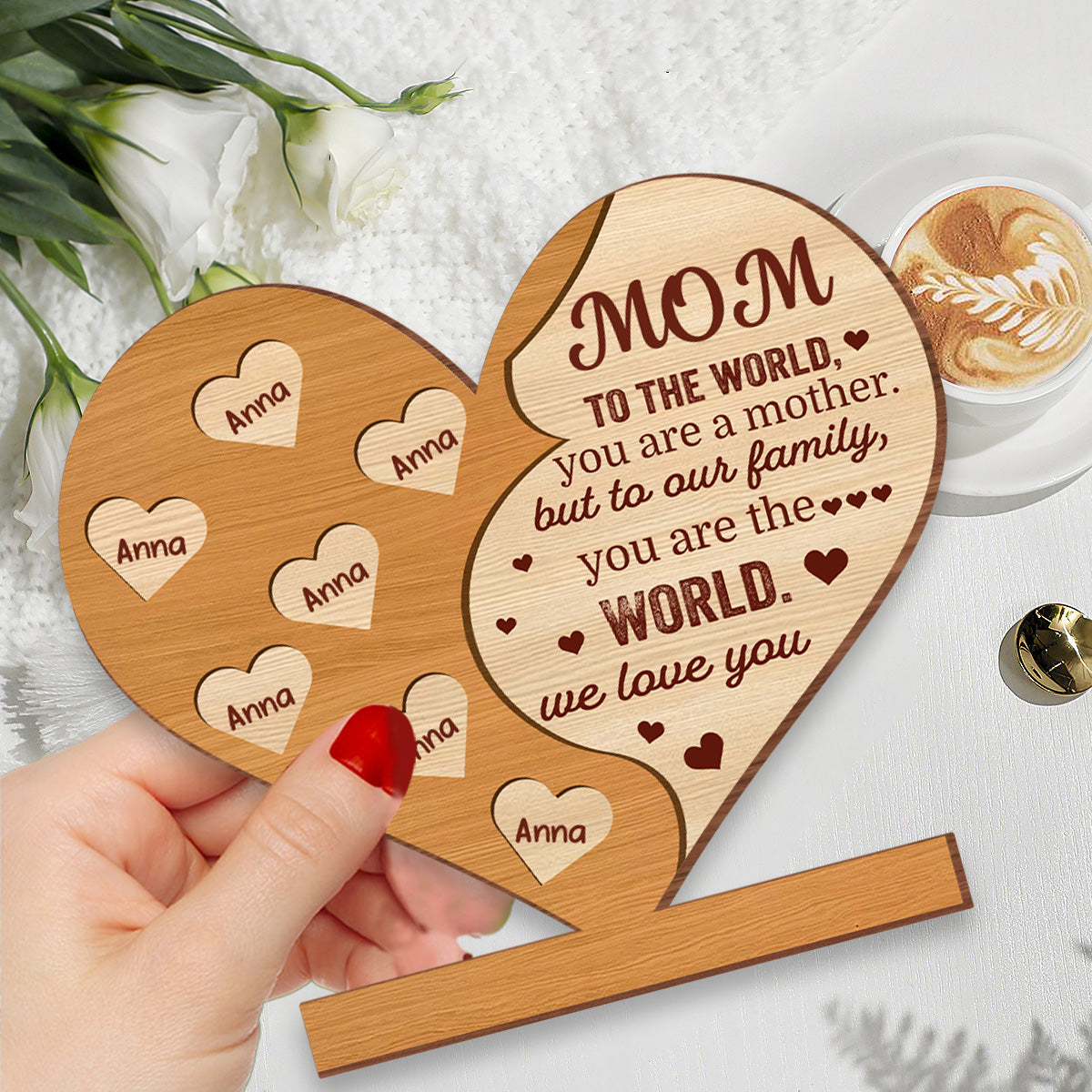 You Are A Mother Heart-shaped Personalized Wooden Plaque