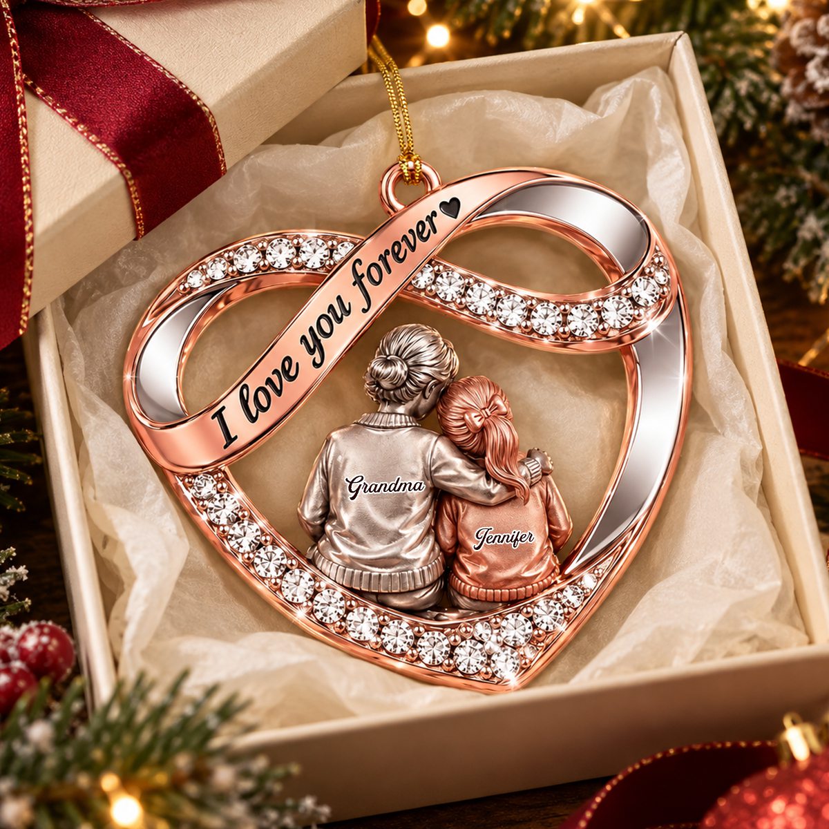 Personalized  Acrylic Ornament - I Love You Forever