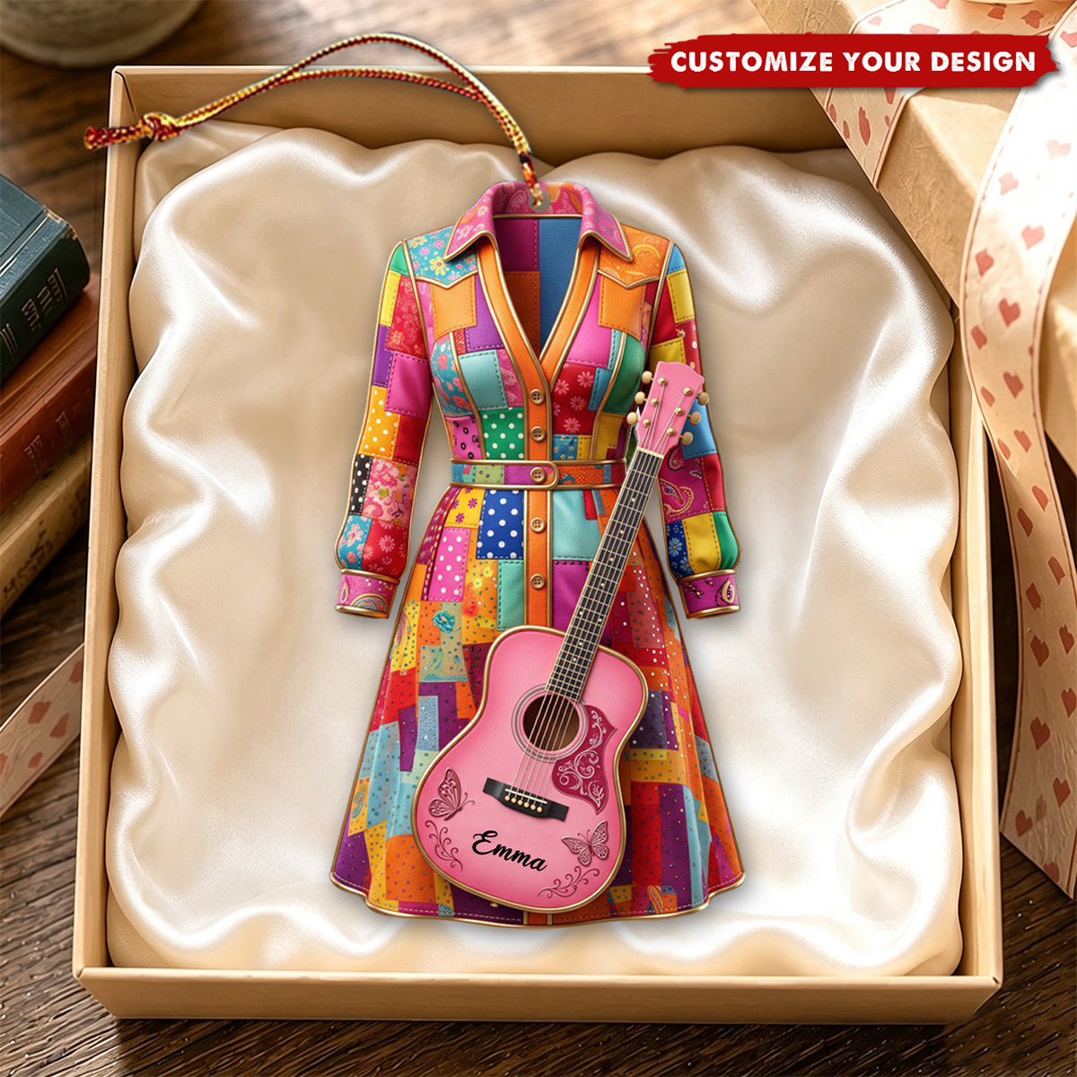 Personalized Coat of Many Colors Acrylic Ornament