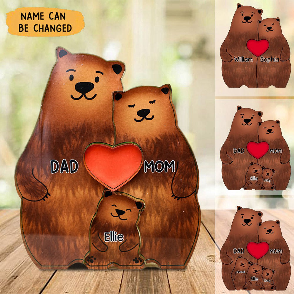 Personalized Bears Family Acrylic Puzzle Decor