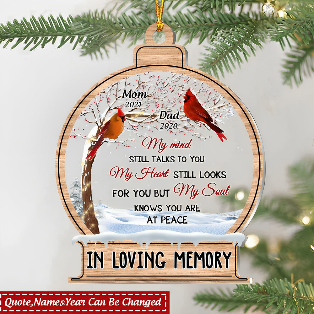 Memorial Cardinal Gift, Hard To Forget Someone Personalized Ornament