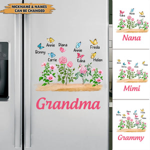 Personalized Grandma Flower Butterfly Garden Sticker