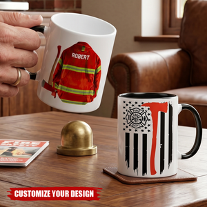 Personalized Custom Name Fireman Firefighter Mug