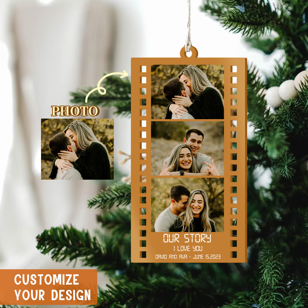 Personalized Drive Safe Upload Photo Acrylic Car Ornament