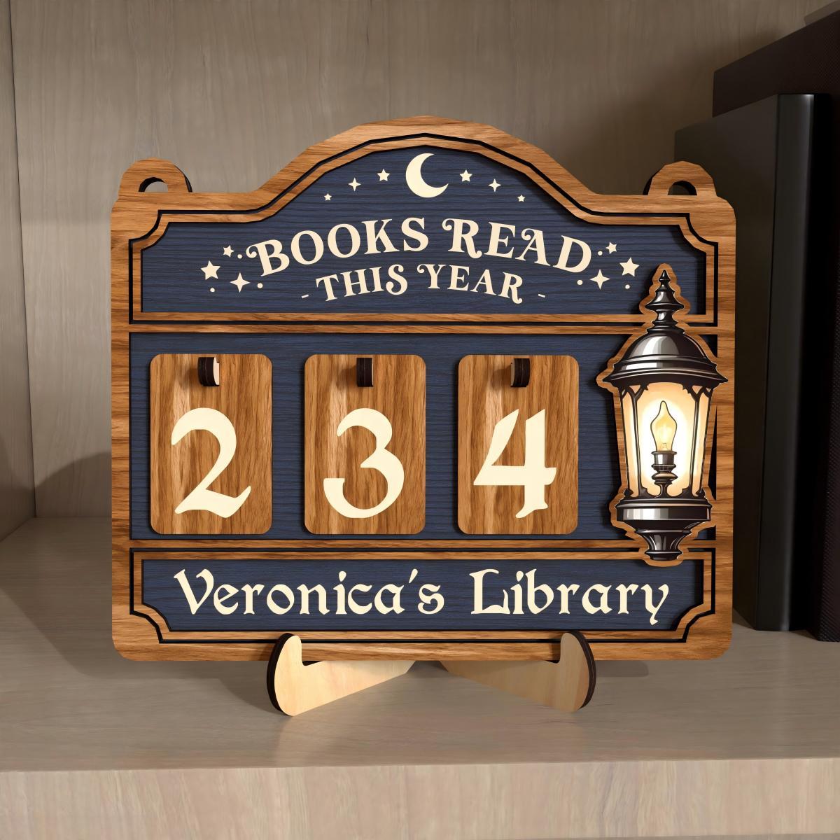 Personalized Books Read This Year Tracker Sign, Book Lover Reader Gift
