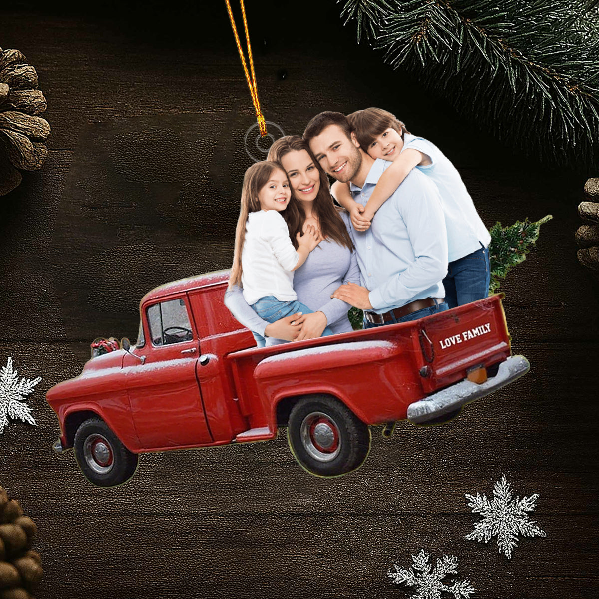 Personalized Family Photo Ornament, Christmas Keepsake