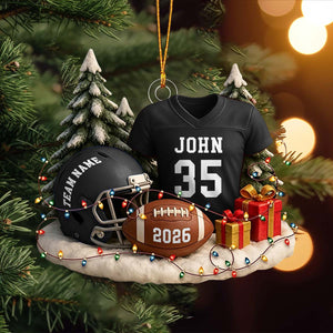 Personalized Football Ornament 2026: Custom Jersey & Helmet Keepsake