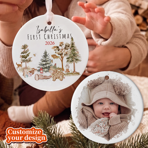 Personalized Baby's First Christmas Baby Shower Ornament