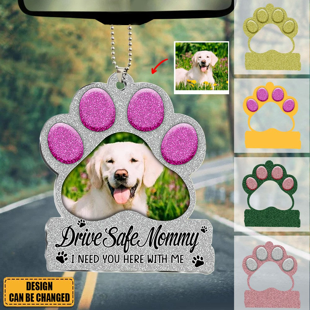 Personalized Paw Acrylic Car Ornament