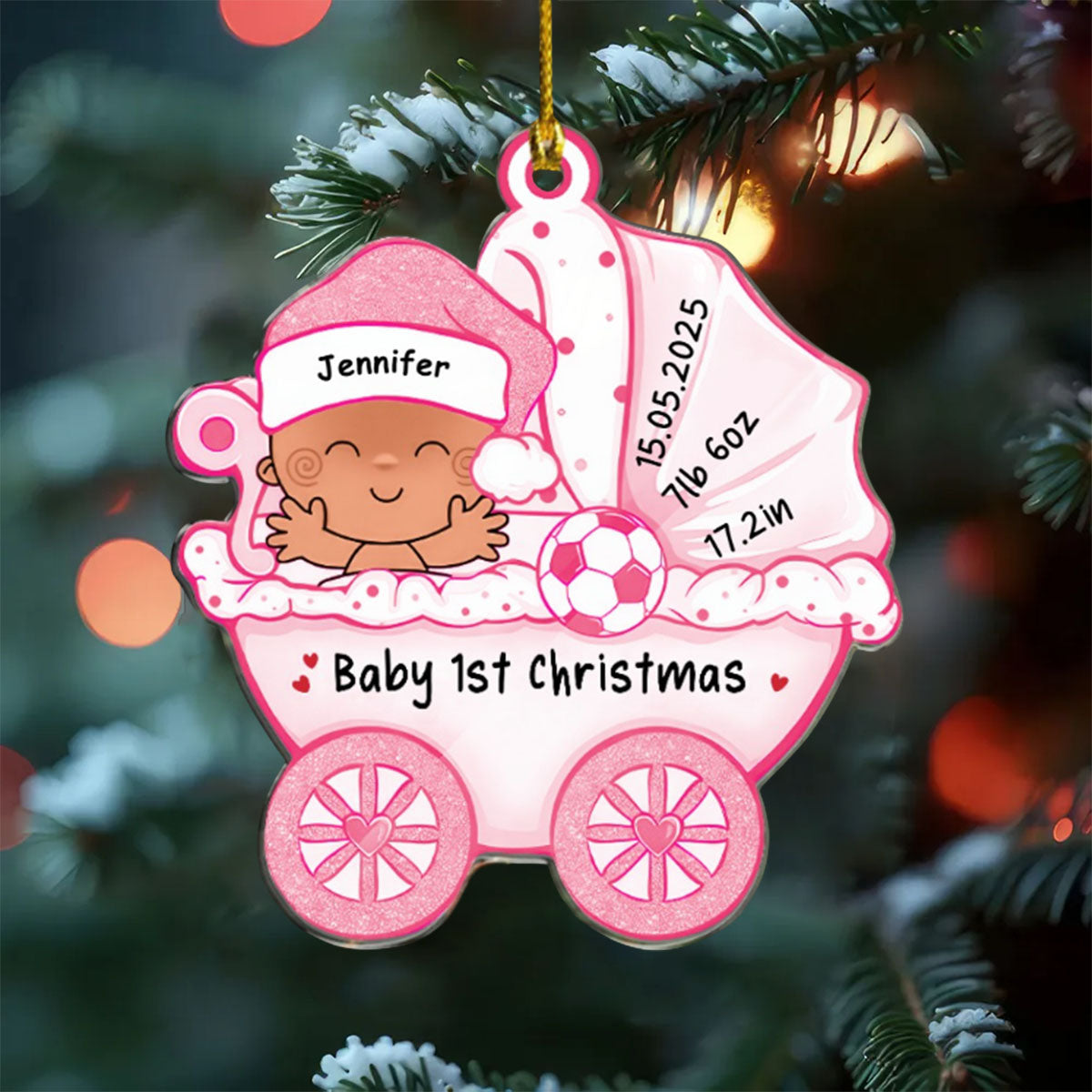 Personalized Baby First Christmas Baby Stroller Acrylic Ornament