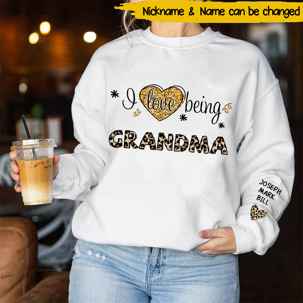 Personalized I Love Being Gigi Leopard Sweatshirt