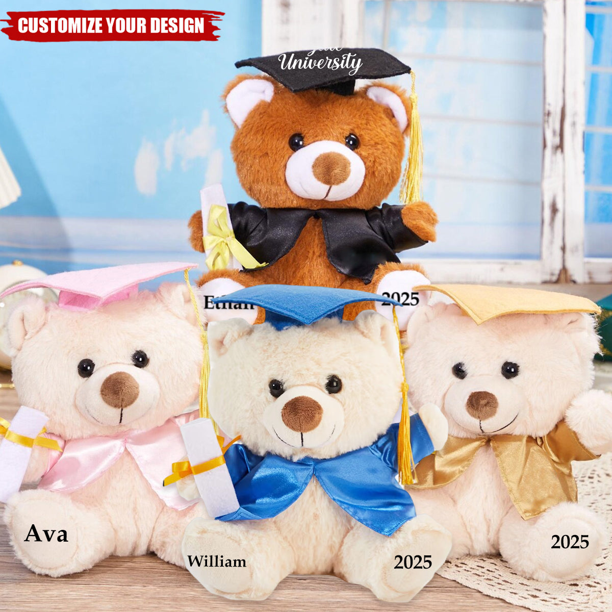 2025 Graduation Teddy Bear - Personalised Gifts With Text