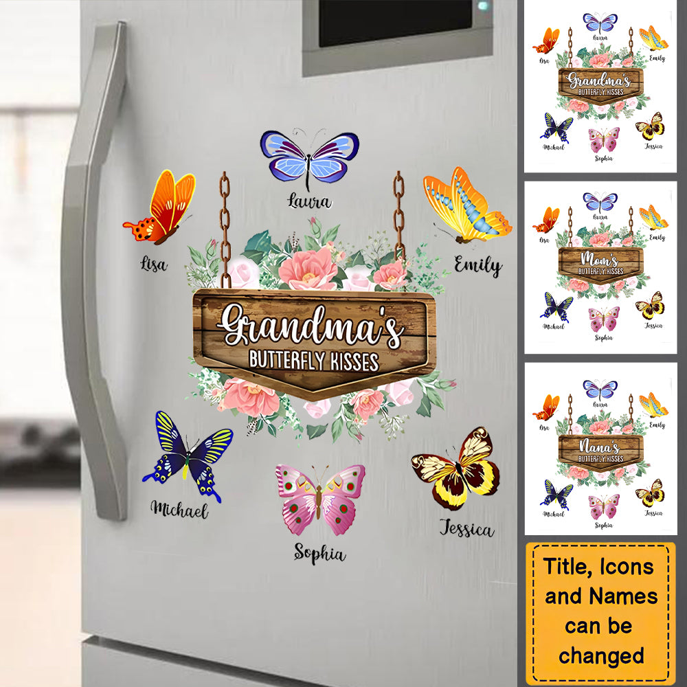 Personalized Grandma's Butterfly Kisses Sticker