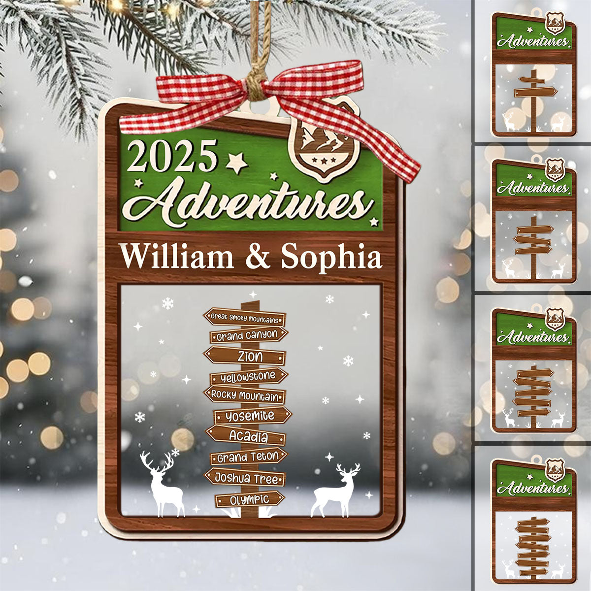 Couple Traveling Destination, Personalized Adventure Ornament