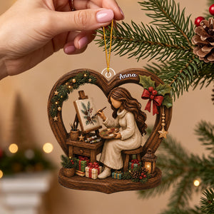 Artist Christmas Ornament, Personalized Painter Gift